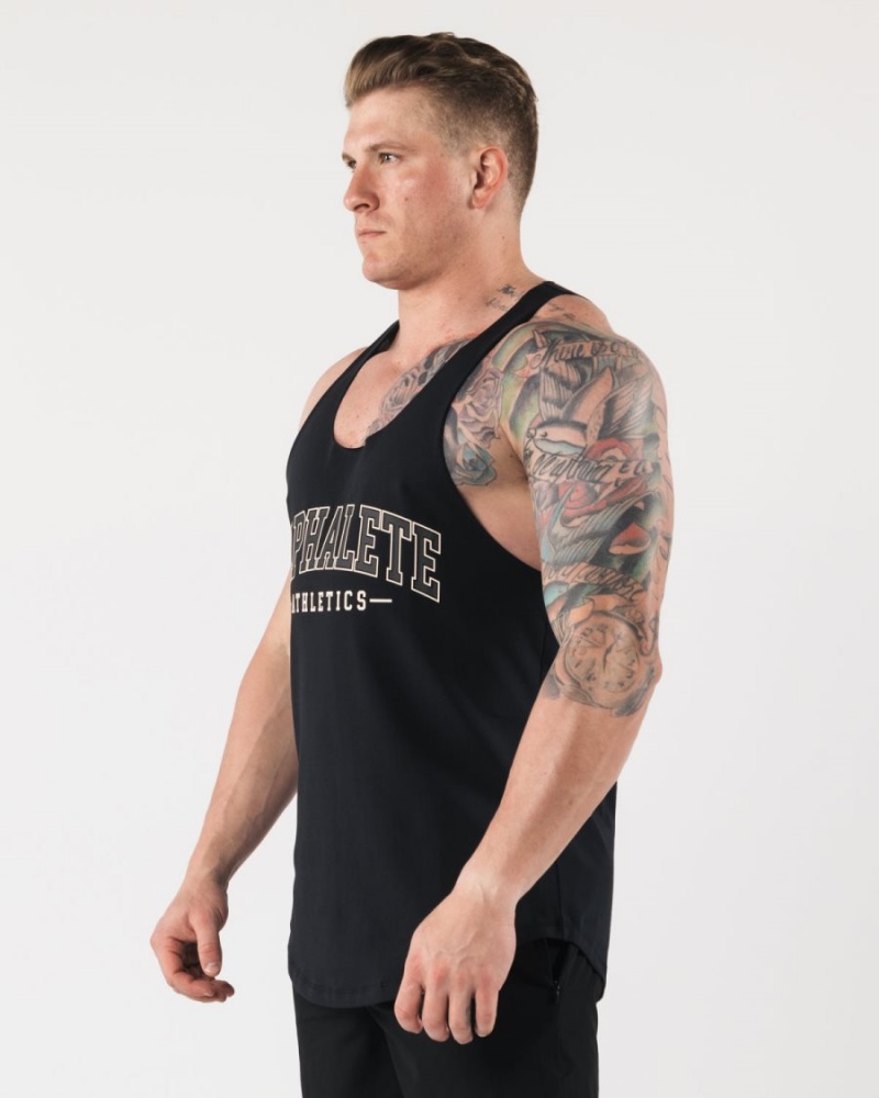 Men's Alphalete AA Raw Cut Tank Tanks Black | 7954-OZBAT