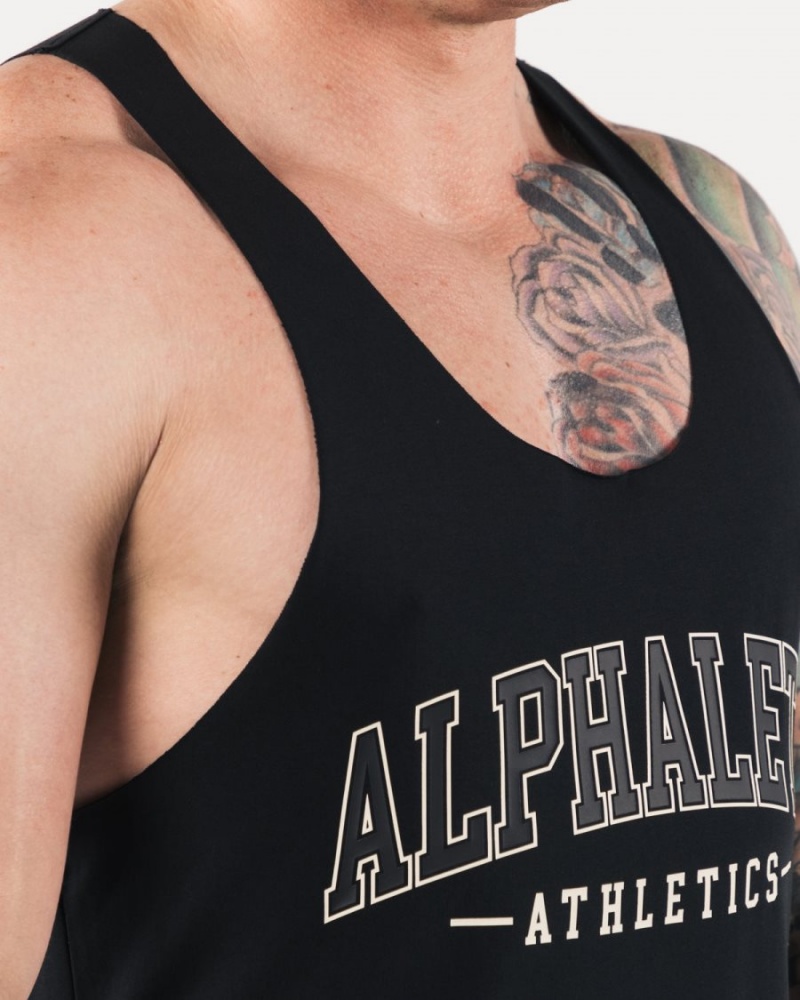 Men's Alphalete AA Raw Cut Tank Tanks Black | 7954-OZBAT