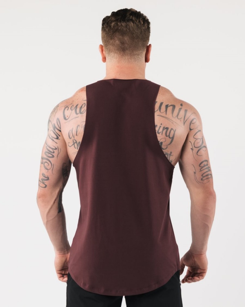 Men's Alphalete AA Raw Cut Tank Tanks Sangria | 9674-HQXAY