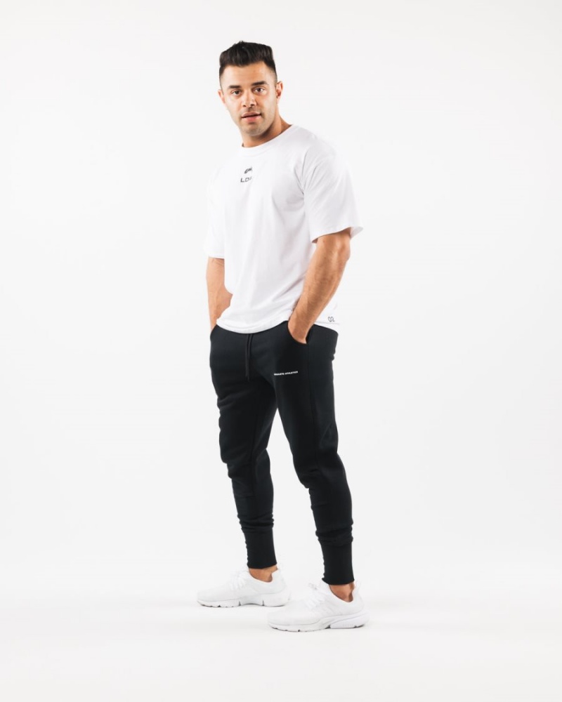 Men's Alphalete Academy Club Jogger Jogger Black | 3418-PUVFZ