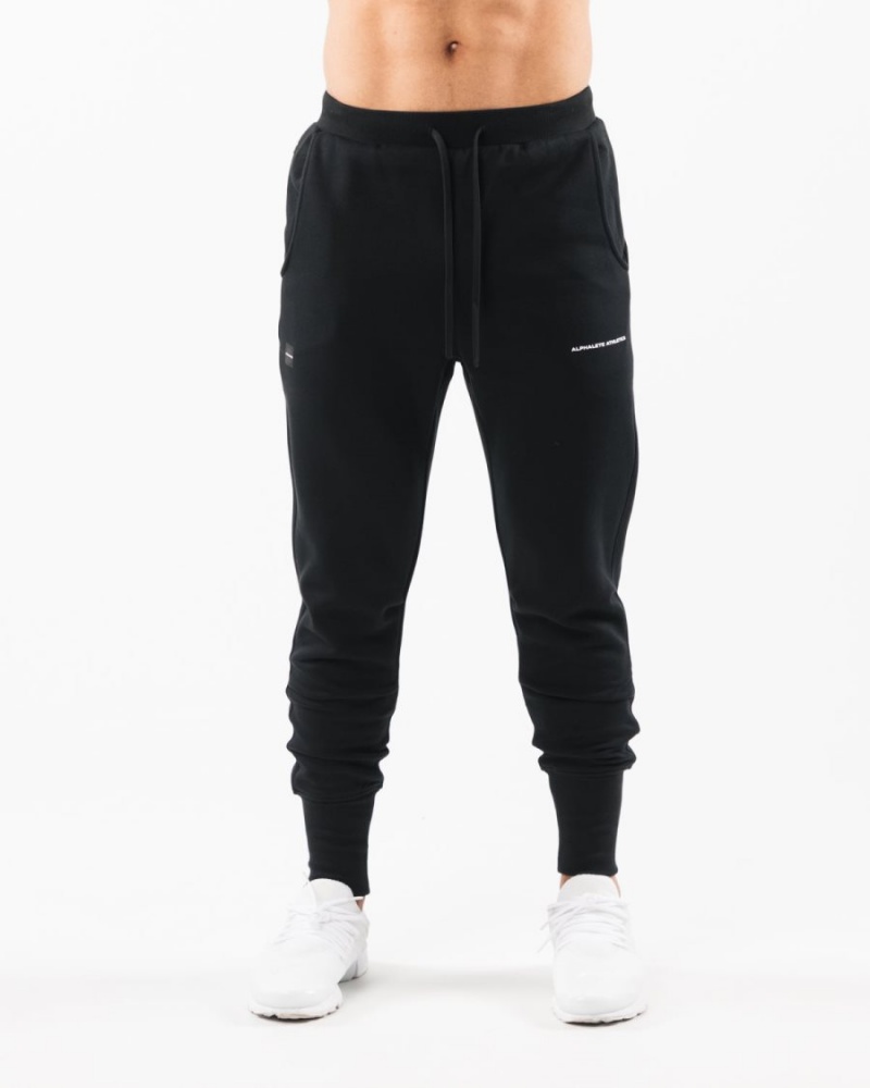 Men's Alphalete Academy Club Jogger Jogger Black | 3418-PUVFZ