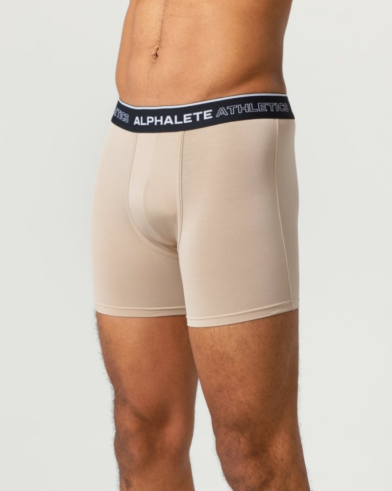 Men's Alphalete Classic Boxer Brief 3pk Underwear Autumn / Willow / Linen | 5283-GRWZI