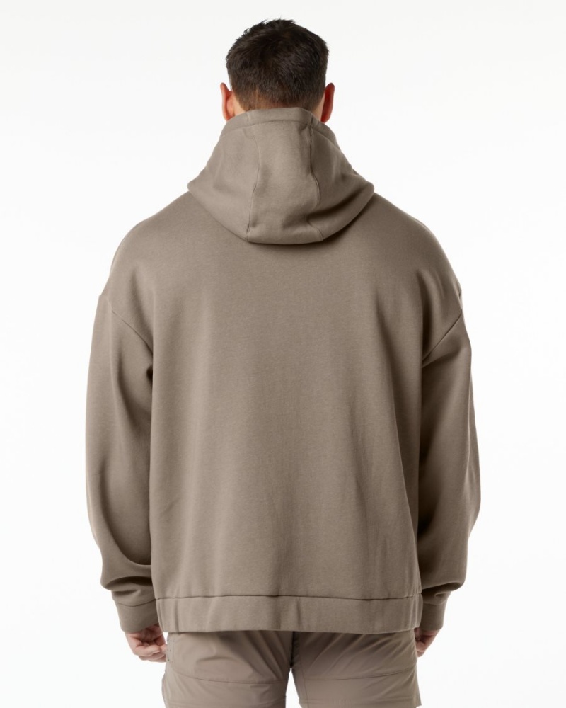 Men's Alphalete Classic Full-Zip Jacket Jackets Mocha | 0592-MPEAI