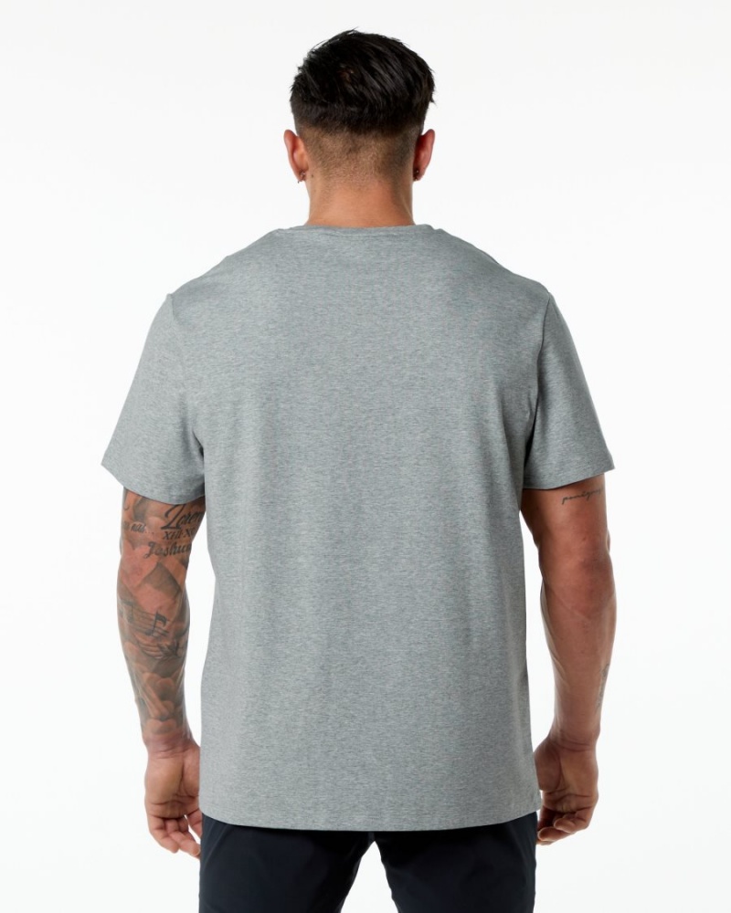 Men's Alphalete Classic Tee Shirts Heather Grey | 0293-XBLSO