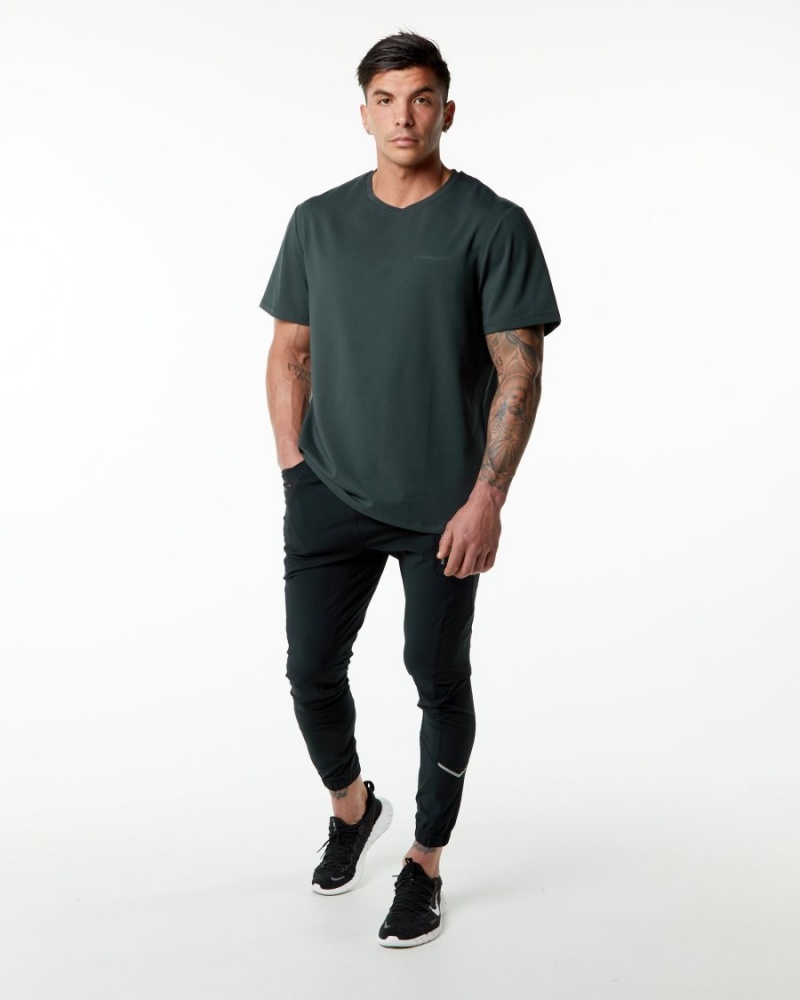 Men's Alphalete Classic Tee Shirts Hunter Green | 3165-KFDEH