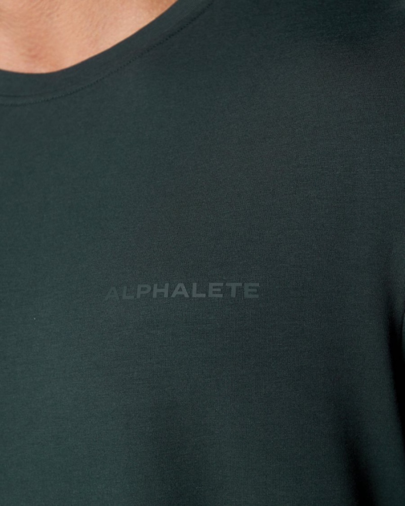 Men's Alphalete Classic Tee Shirts Hunter Green | 3165-KFDEH