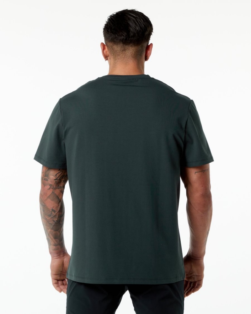 Men's Alphalete Classic Tee Shirts Hunter Green | 3165-KFDEH