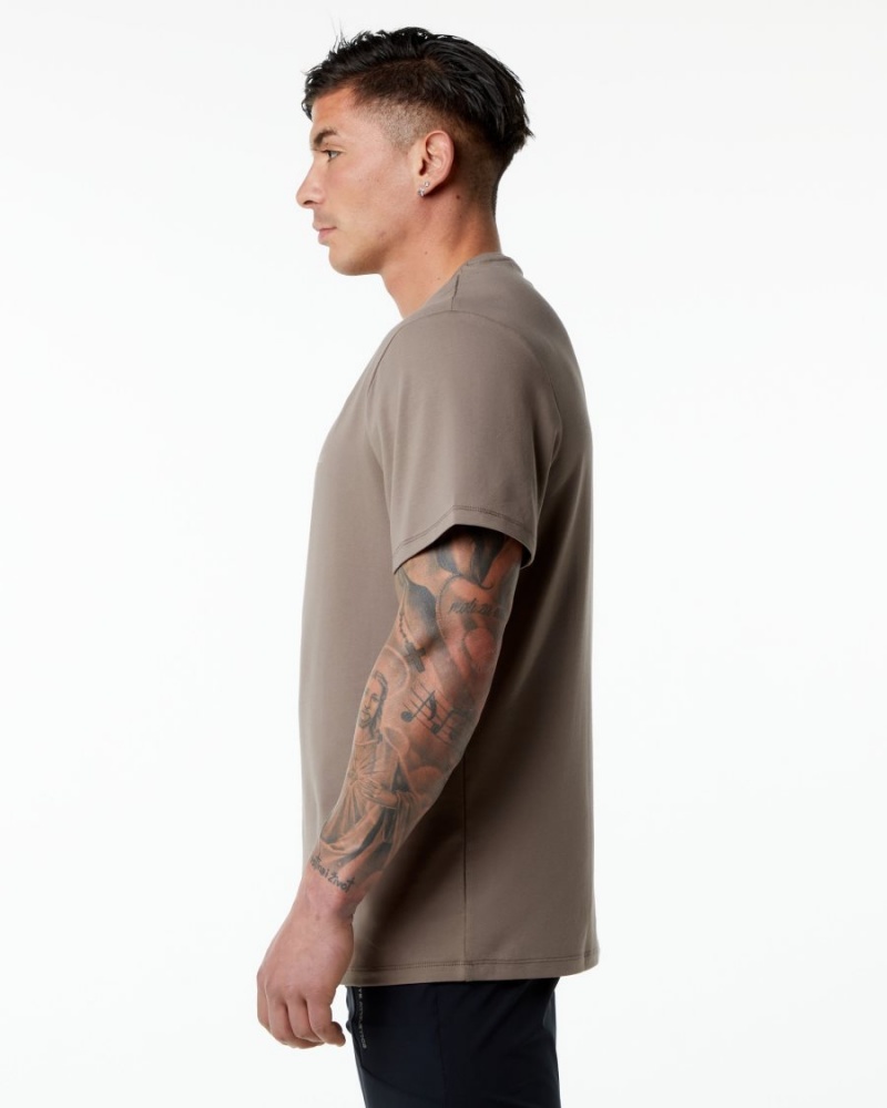 Men's Alphalete Classic Tee Shirts Mocha | 4925-XLMYB