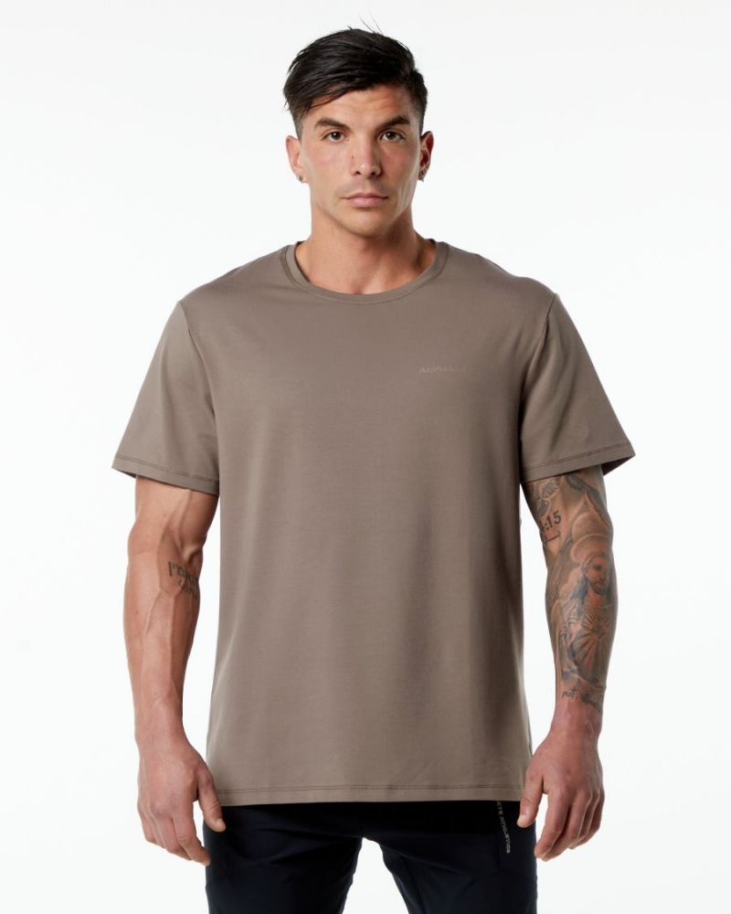 Men\'s Alphalete Classic Tee Shirts Mocha | 4925-XLMYB