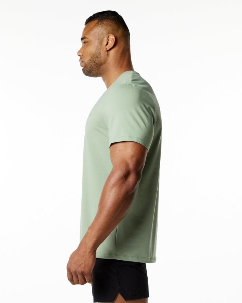 Men's Alphalete Classic Tee Shirts Sage | 2307-IGOMB