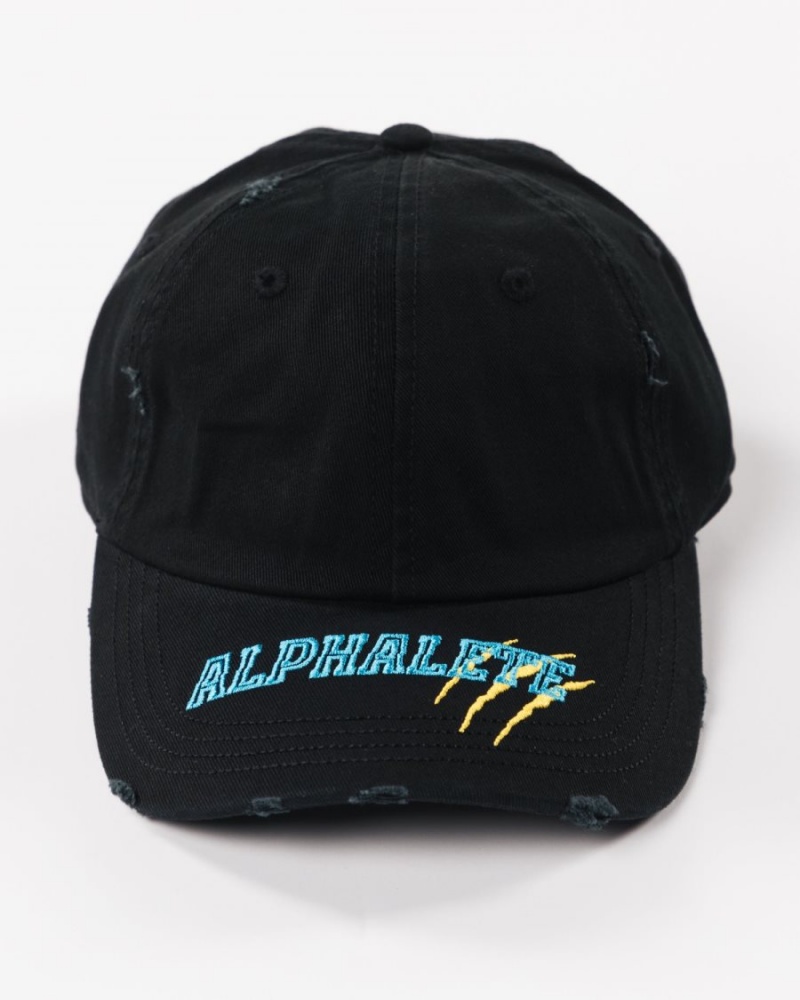 Men's Alphalete Claw Hat Accessories Black / Blue / Yellow | 4381-SAERF