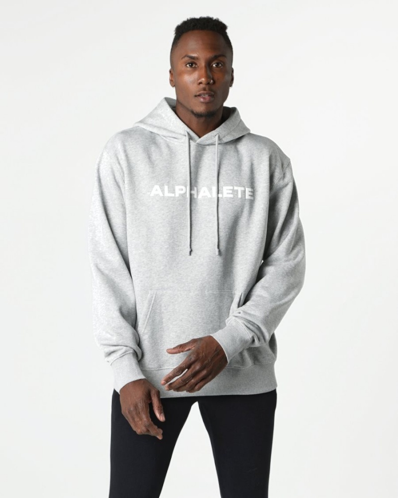 Men\'s Alphalete Core Hoodie Hoodie Heather Grey | 4072-HVZKR