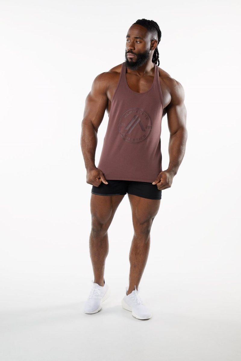 Men's Alphalete Dynasty Stringer Stringers Merlot | 0689-ENXDA