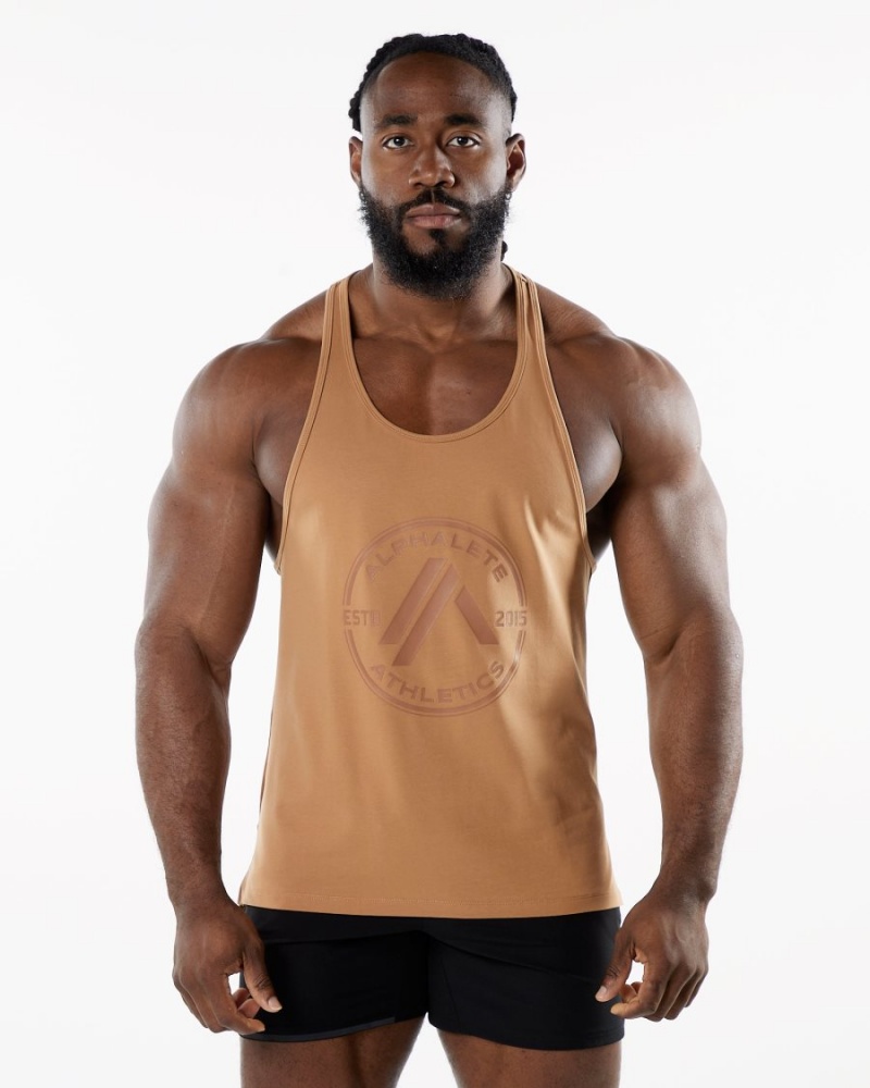 Men\'s Alphalete Dynasty Stringer Stringers Rust | 1026-IVDFB