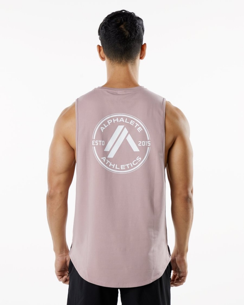 Men's Alphalete Dynasty Tank Tanks Mauve | 8273-OWLKH