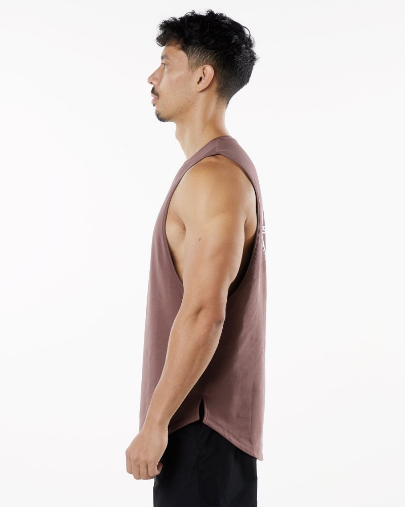 Men's Alphalete Dynasty Tank Tanks Merlot | 3460-MAHFG