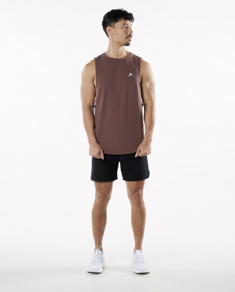 Men's Alphalete Dynasty Tank Tanks Merlot | 3460-MAHFG