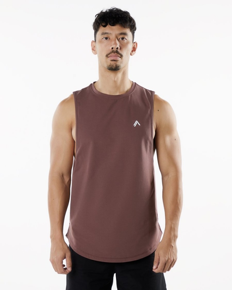 Men\'s Alphalete Dynasty Tank Tanks Merlot | 3460-MAHFG