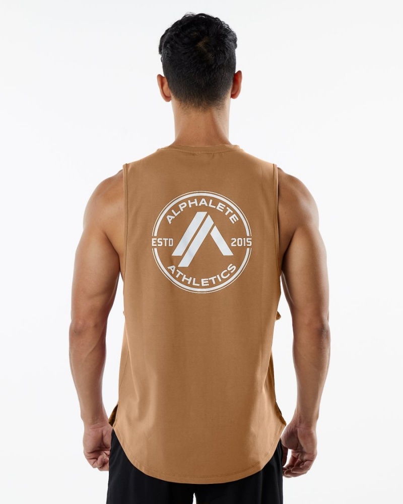 Men's Alphalete Dynasty Tank Tanks Rust | 1798-UCJON