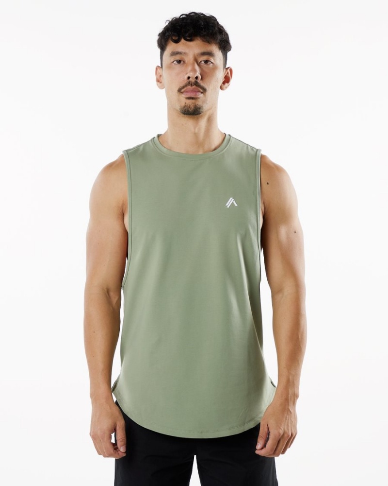 Men\'s Alphalete Dynasty Tank Tanks Sage | 7203-VLUJP