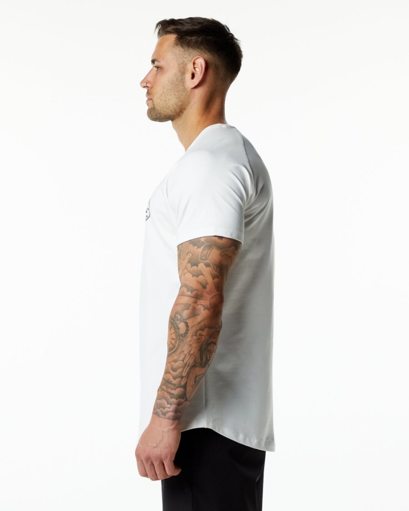 Men's Alphalete Dynasty Tee Shirts White | 0294-WUJQV