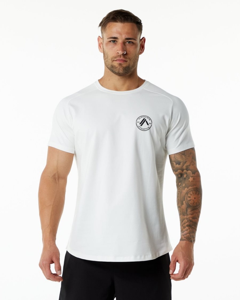 Men\'s Alphalete Dynasty Tee Shirts White | 0294-WUJQV