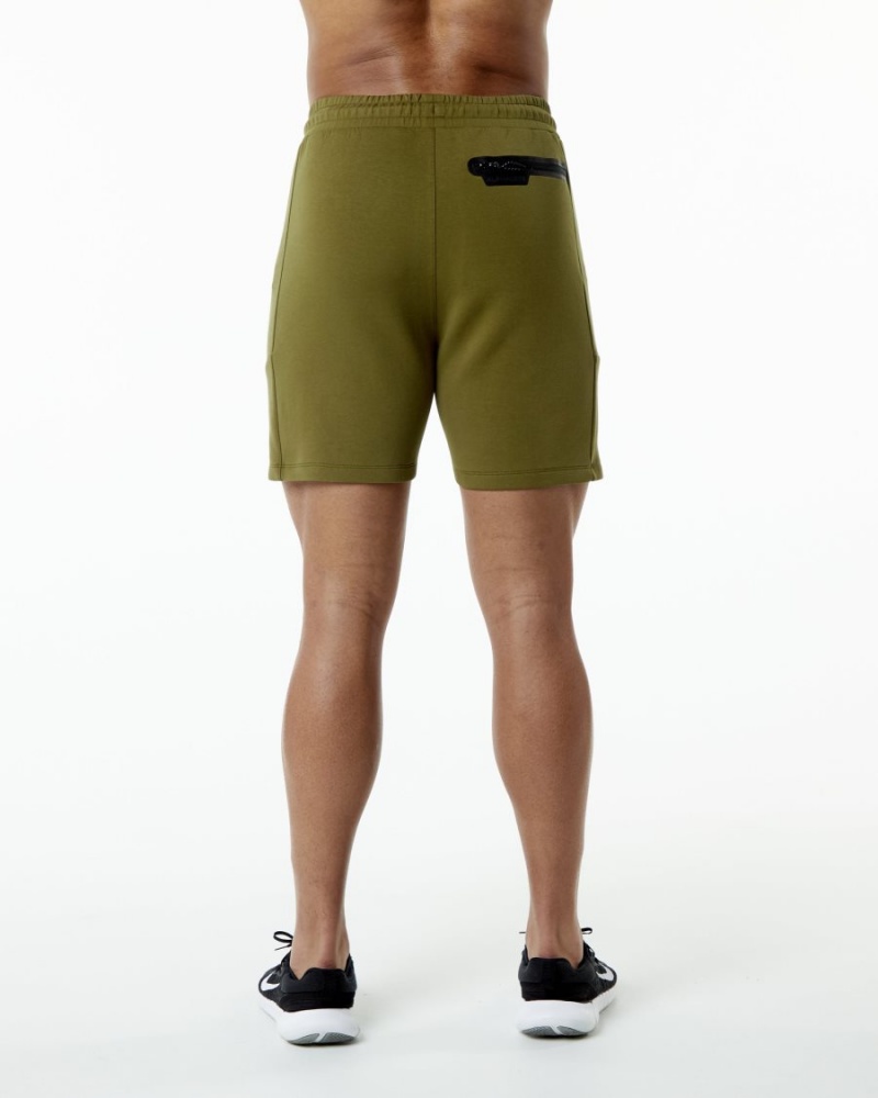 Men's Alphalete ELMTS Athletic Short 6" Shorts Moss | 8374-HXKPN