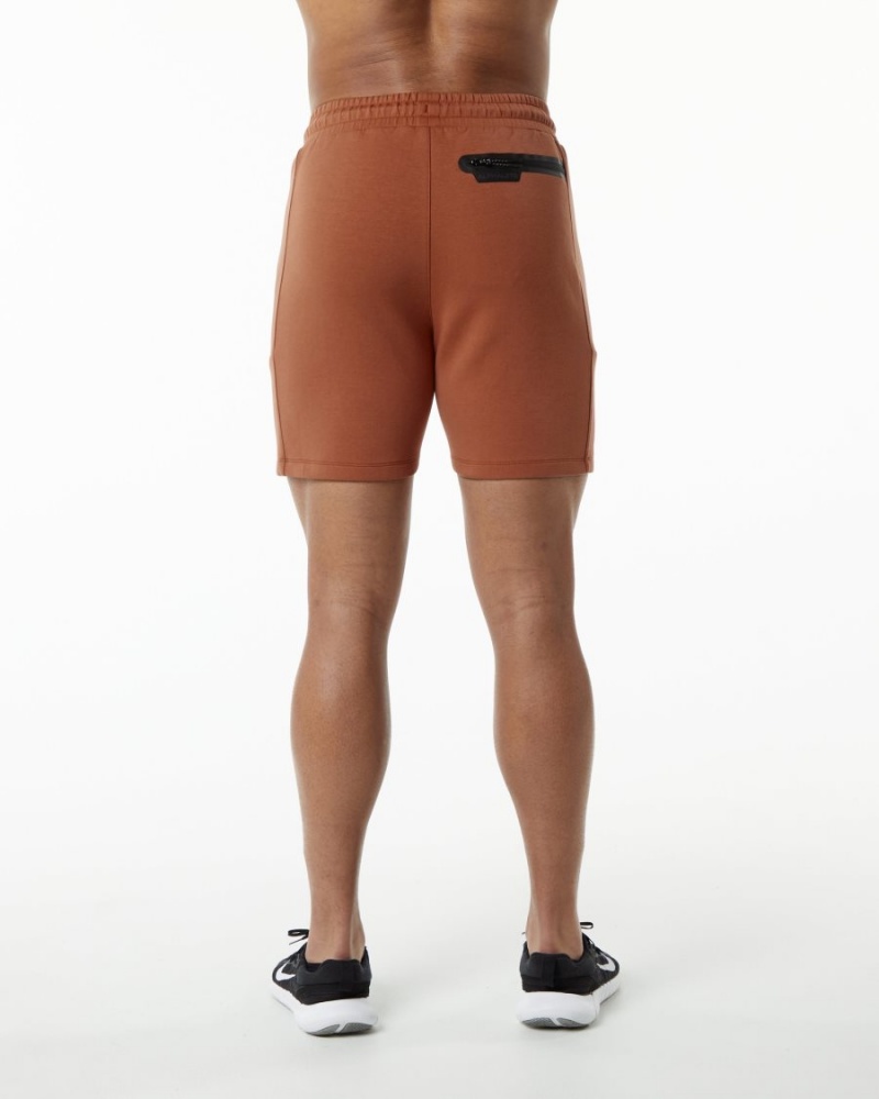 Men's Alphalete ELMTS Athletic Short 6" Shorts Brick | 7459-OMCFI