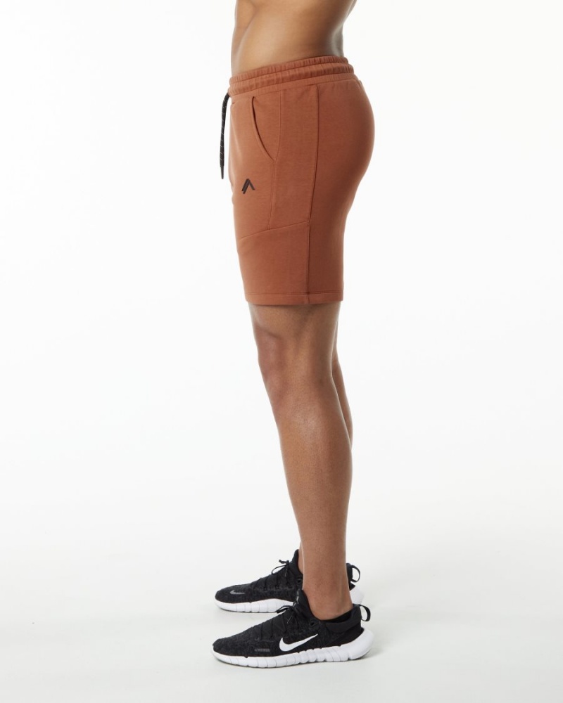 Men's Alphalete ELMTS Athletic Short 6" Shorts Brick | 7459-OMCFI