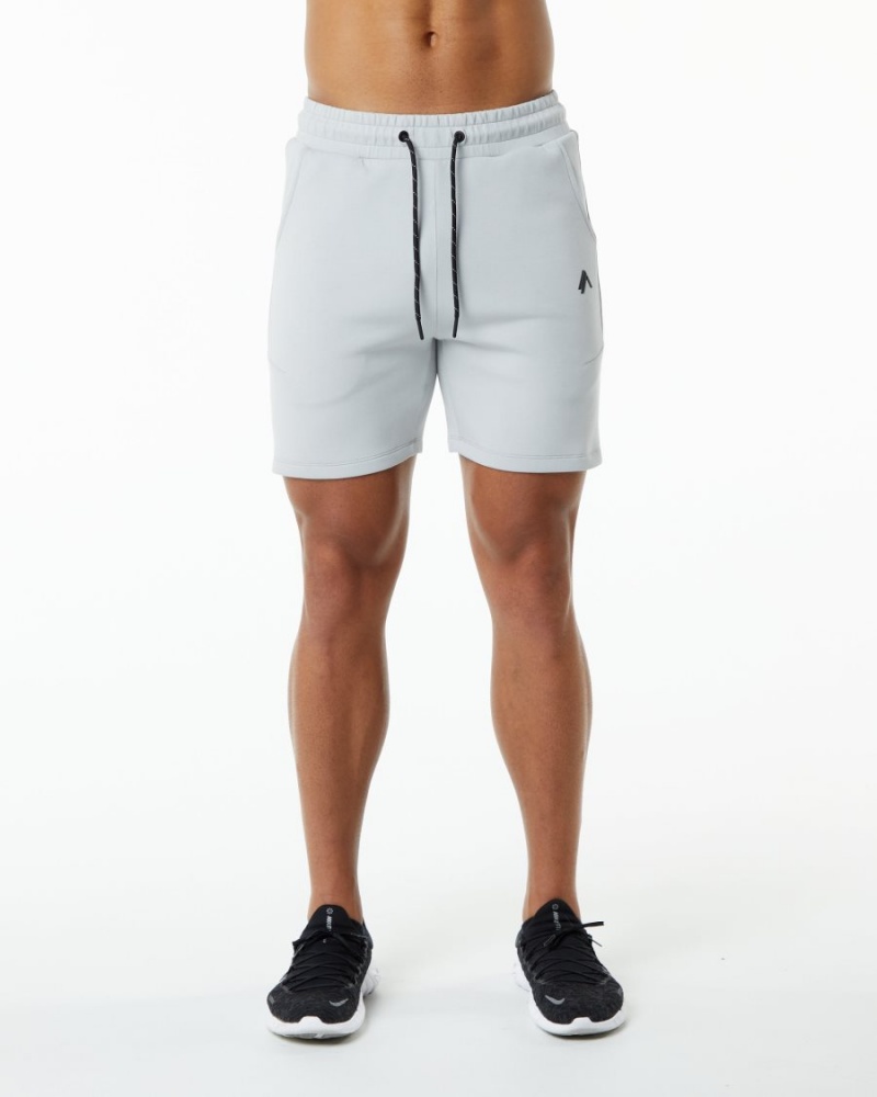 Men\'s Alphalete ELMTS Athletic Short 6" Shorts Oyster Grey | 1028-ZRYHU