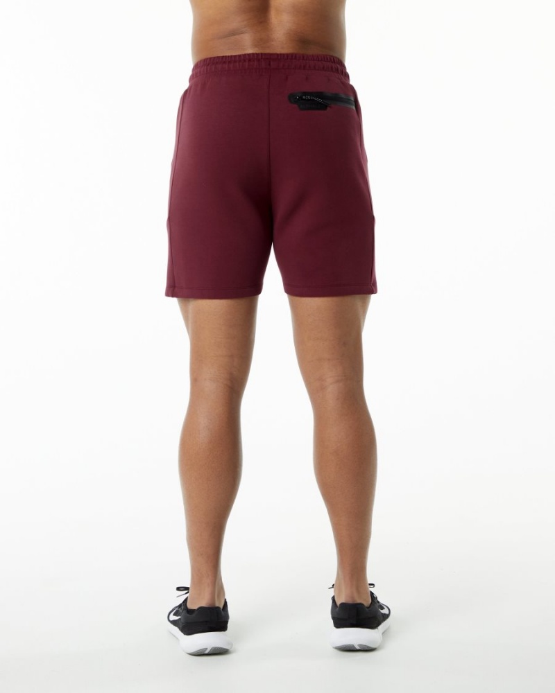 Men's Alphalete ELMTS Athletic Short 6" Shorts Burgundy | 5316-AMGBC