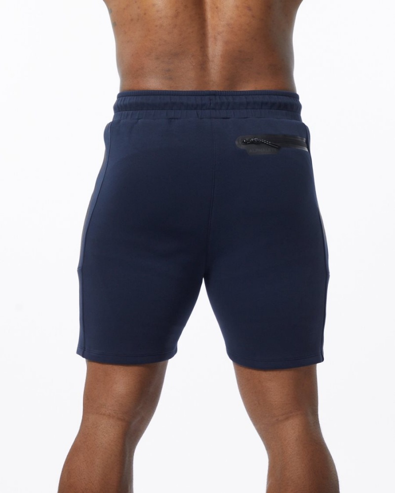 Men's Alphalete ELMTS Athletic Short 6" Shorts Navy | 6123-ZNOHD