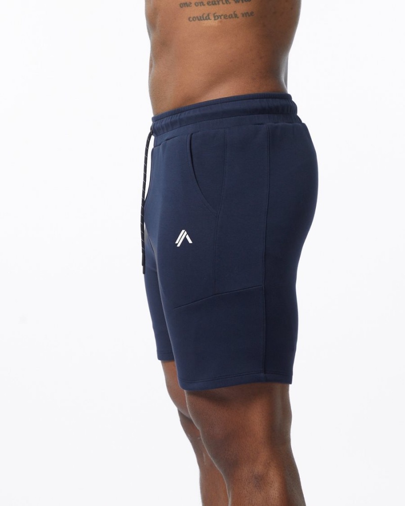 Men's Alphalete ELMTS Athletic Short 6" Shorts Navy | 6123-ZNOHD