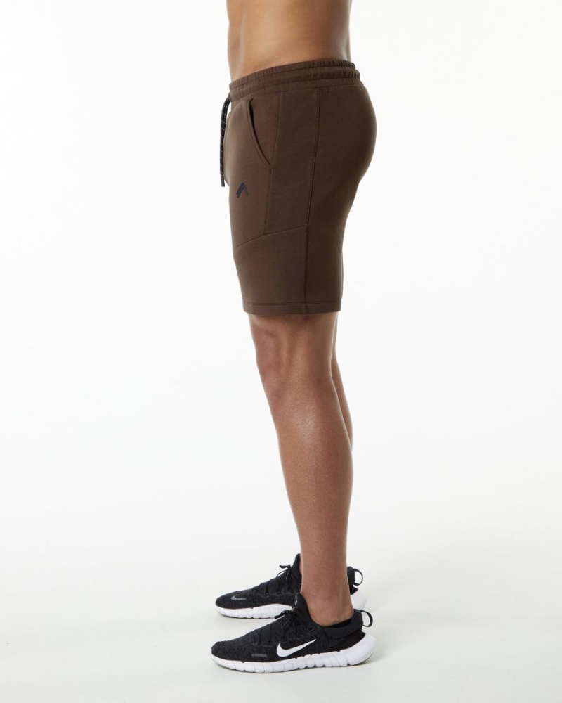 Men's Alphalete ELMTS Athletic Short 6" Shorts Fudge Brown | 2846-ACIDE