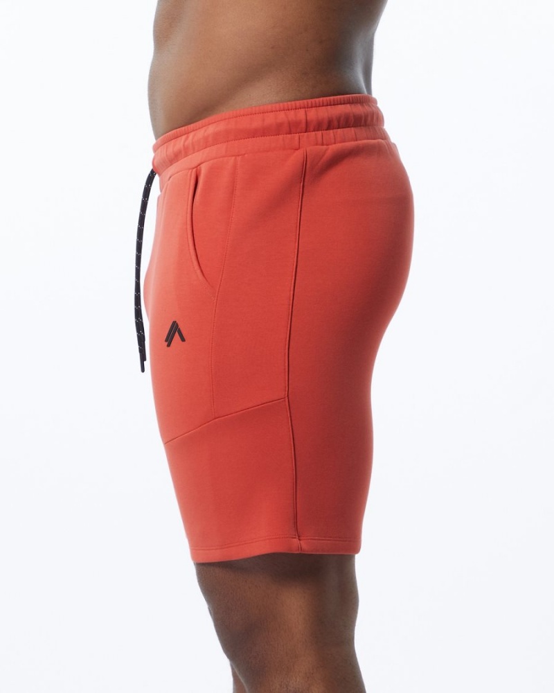 Men's Alphalete ELMTS Athletic Short 6" Shorts Orange | 1906-QHXPO