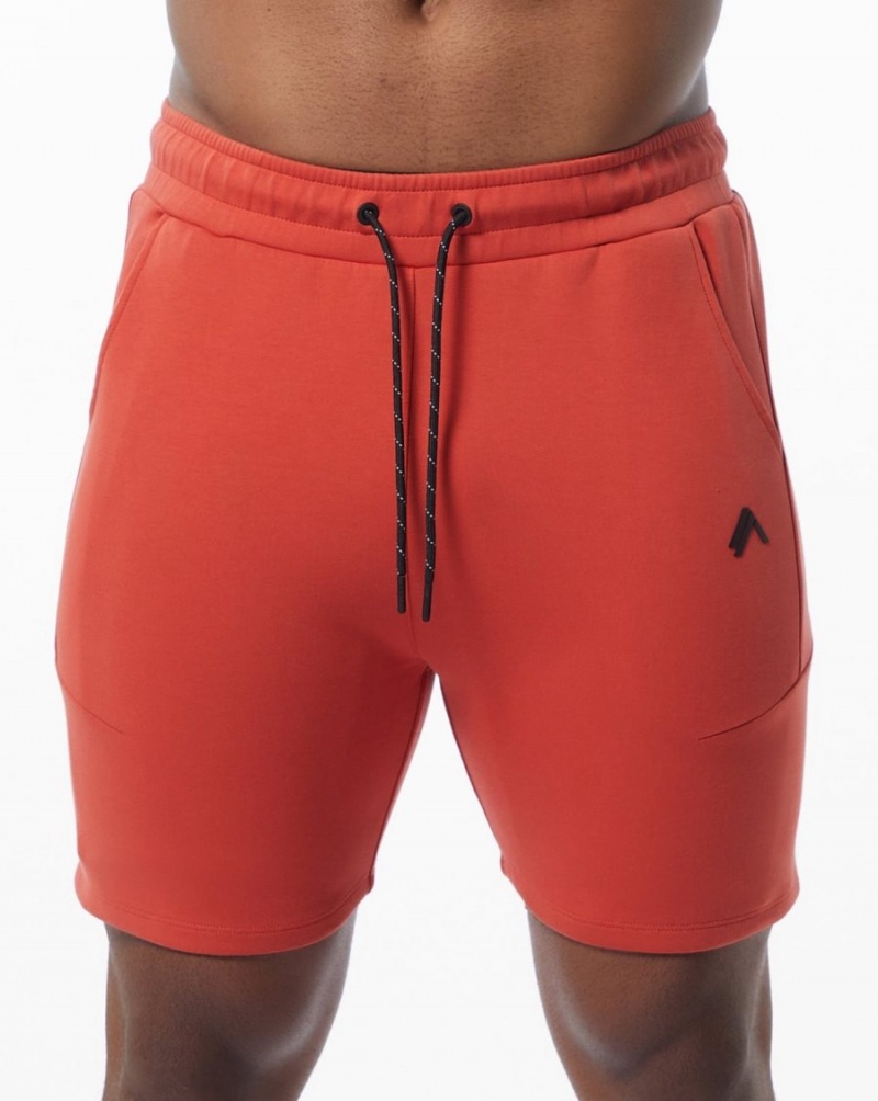 Men\'s Alphalete ELMTS Athletic Short 6" Shorts Orange | 1906-QHXPO