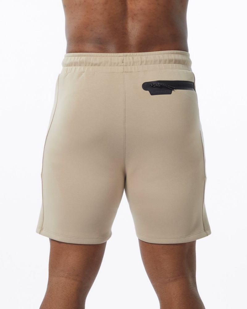 Men's Alphalete ELMTS Athletic Short 6" Shorts Tan | 8970-PMJWD