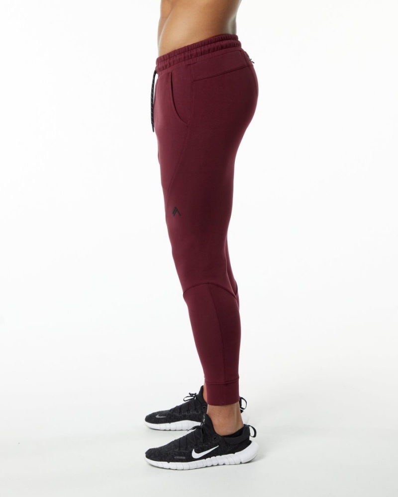 Men's Alphalete ELMTS Cuffed Jogger Jogger Burgundy | 8362-TGWNZ