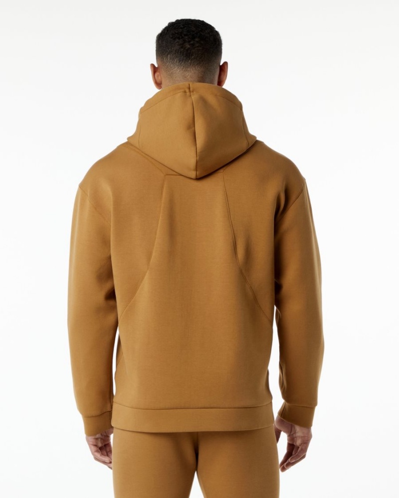 Men's Alphalete ELMTS Hoodie Hoodie Almond | 9807-EKALJ