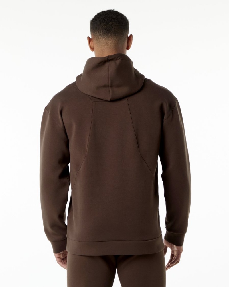 Men's Alphalete ELMTS Hoodie Hoodie Fudge Brown | 2174-FBHTE