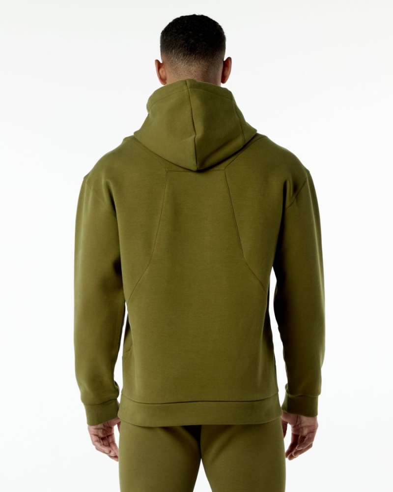 Men's Alphalete ELMTS Hoodie Hoodie Moss | 1092-TPGYB