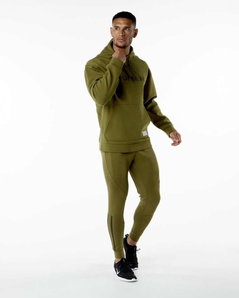 Men's Alphalete ELMTS Hoodie Hoodie Moss | 1092-TPGYB