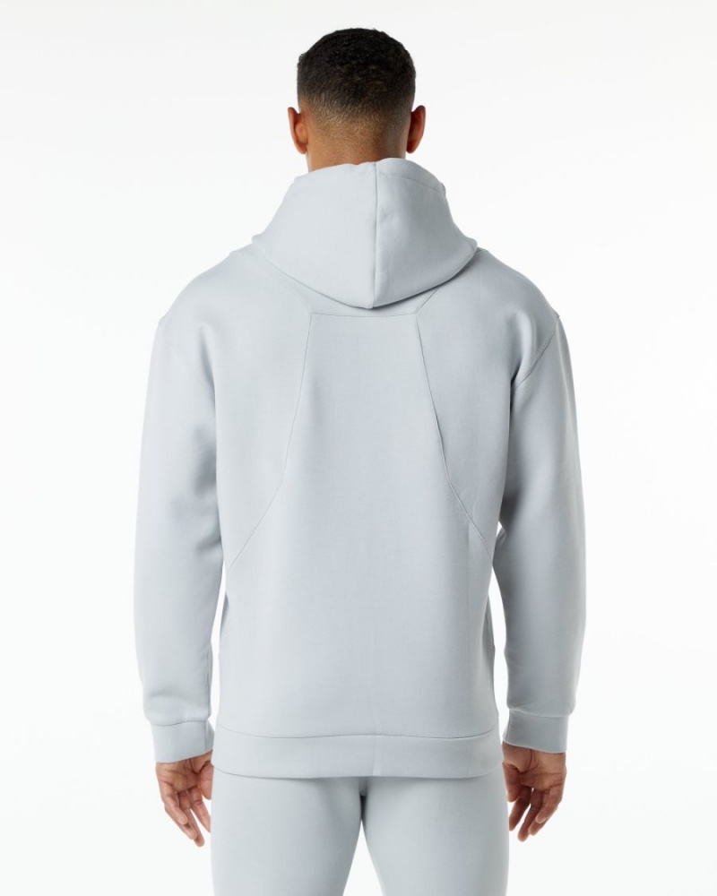 Men's Alphalete ELMTS Hoodie Hoodie Oyster Grey | 6841-JZQVD