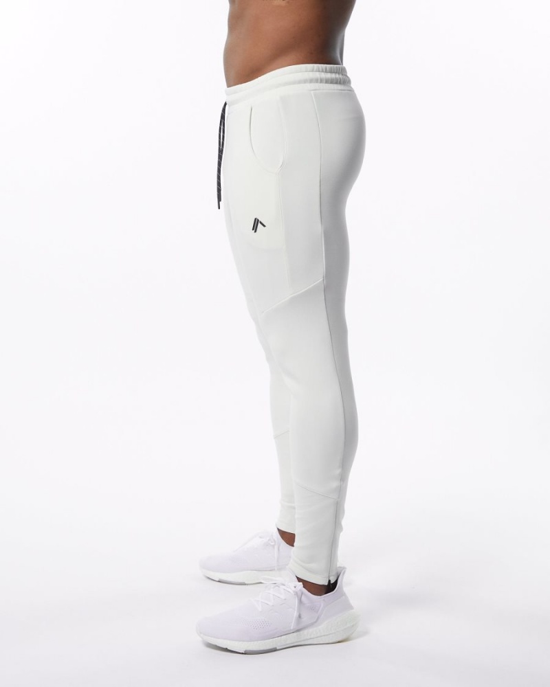 Men's Alphalete ELMTS Zip Jogger Jogger Cream | 8524-IADKB