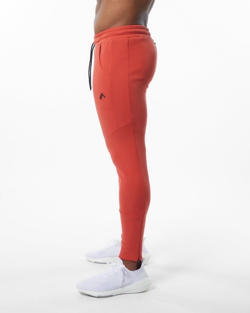 Men's Alphalete ELMTS Zip Jogger Jogger Orange | 3290-FEWCK