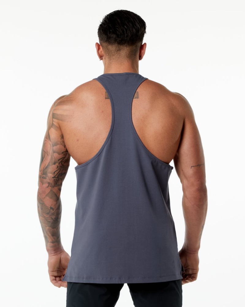 Men's Alphalete Emblem Stringer Stringers Muted Purple | 7216-USKWC