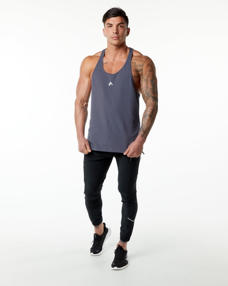 Men's Alphalete Emblem Stringer Stringers Muted Purple | 7216-USKWC