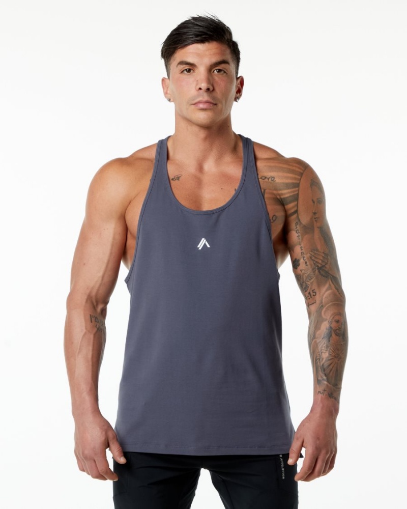 Men\'s Alphalete Emblem Stringer Stringers Muted Purple | 7216-USKWC