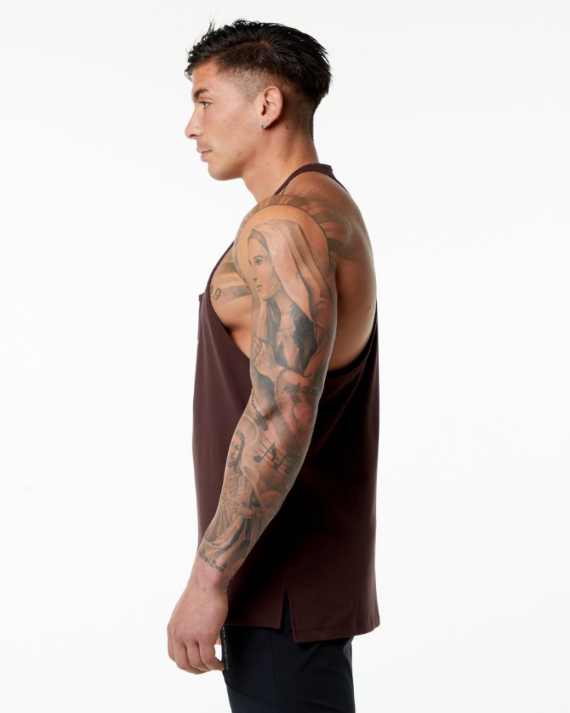 Men's Alphalete Emblem Stringer Stringers Burgundy | 6214-JPHVW