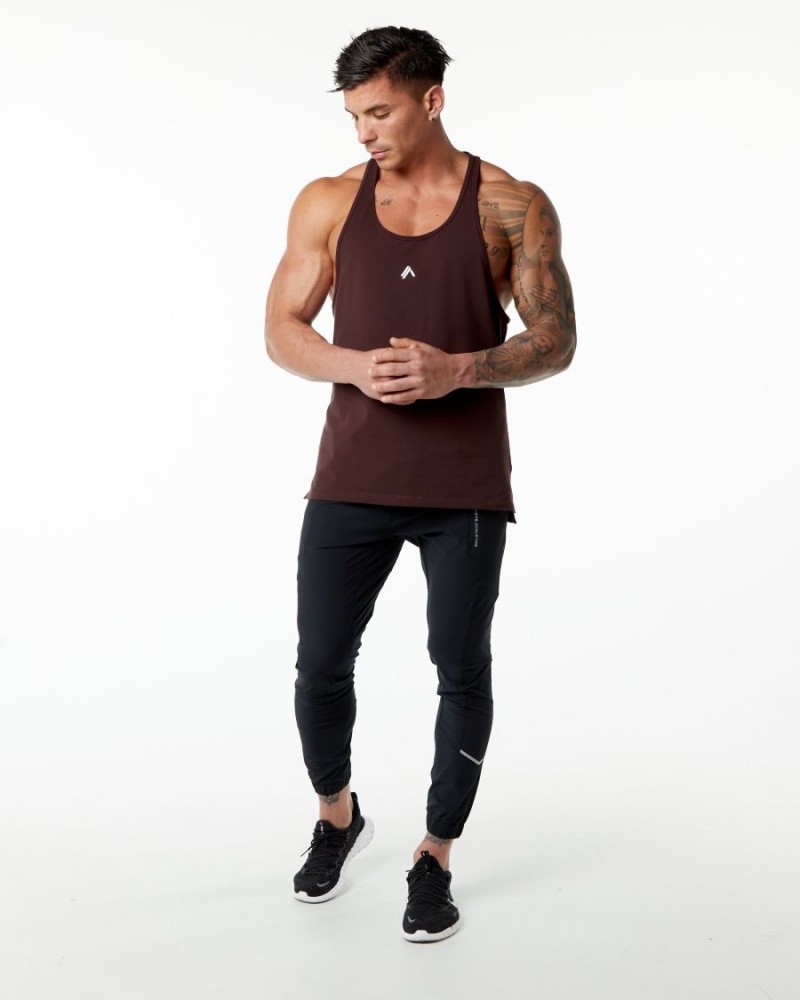 Men's Alphalete Emblem Stringer Stringers Burgundy | 6214-JPHVW